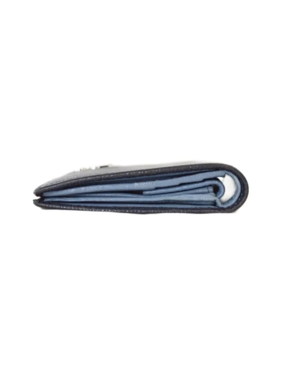 Prada Bifold Wallet Compact Saffiano Leather Navy